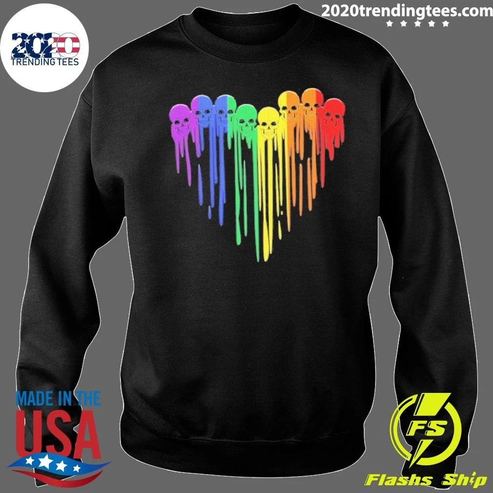 Rainbow Dripping Skulls Heart Pride Lgbtq Shirt