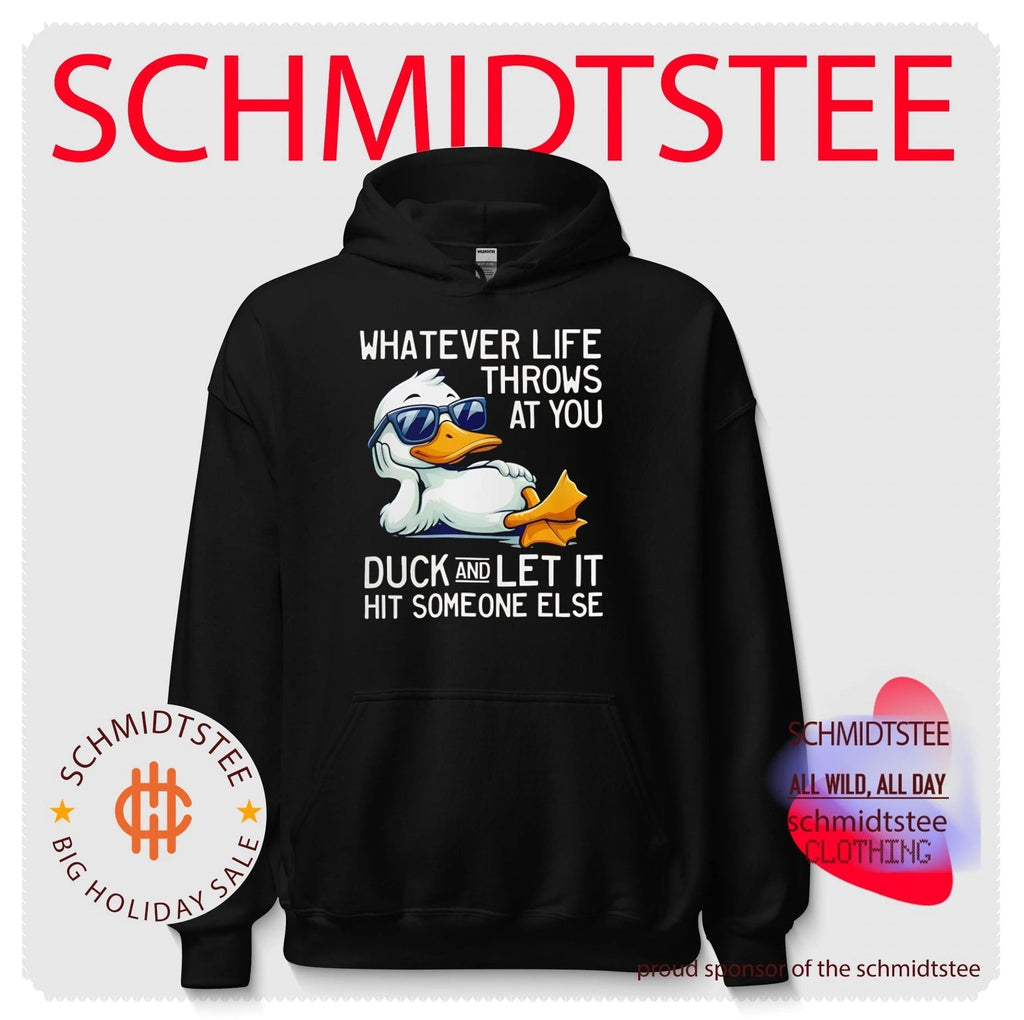 Whatever life throws at you duck and let it hit someone else cartoon duck shirt Unisex