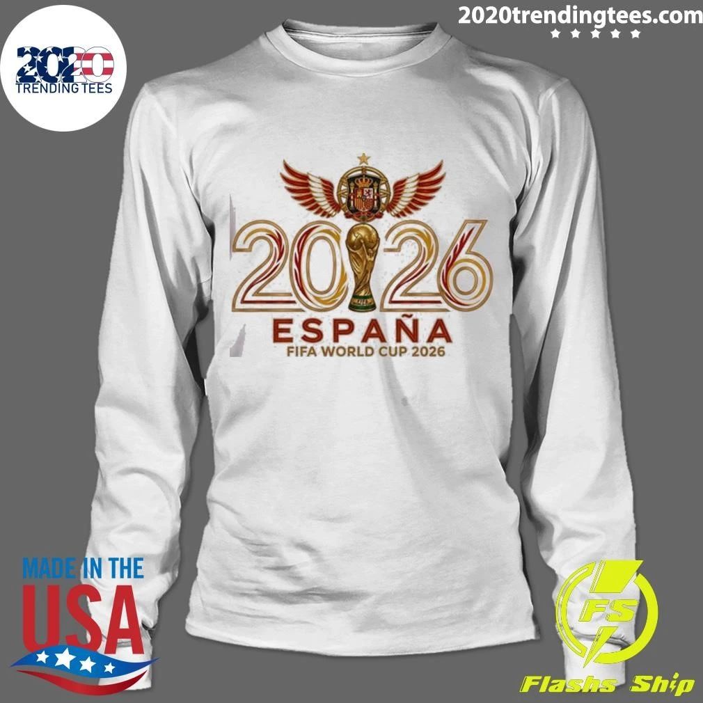 Spanish Soccer Fan Coat of Arms Gold Trophy World Cup 2026 Shirt