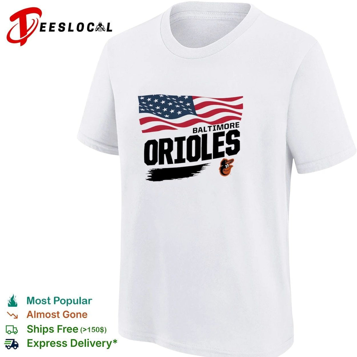 Baltimore Orioles Waving Flag Baltimore Orioles Unisex