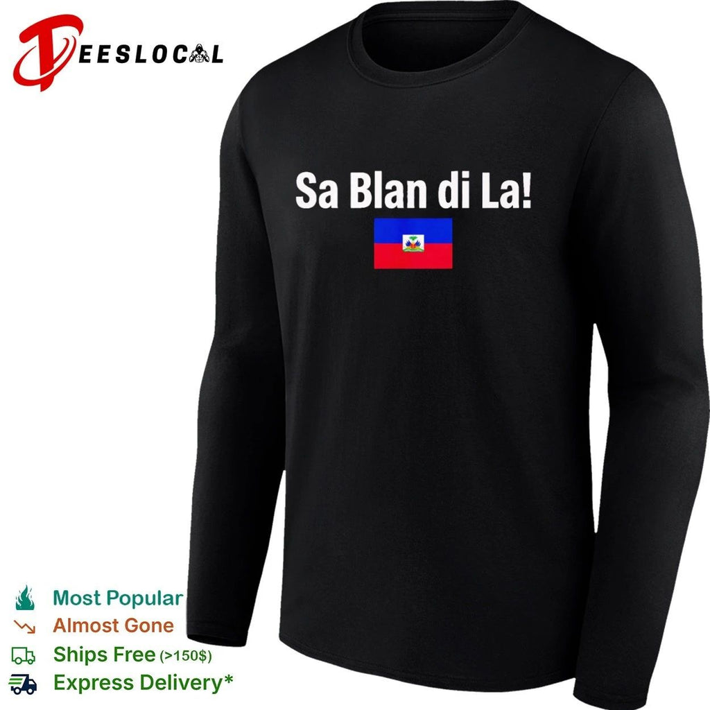 Sa Blan Di La Haiti Flag Haitian Caribbean Unisex