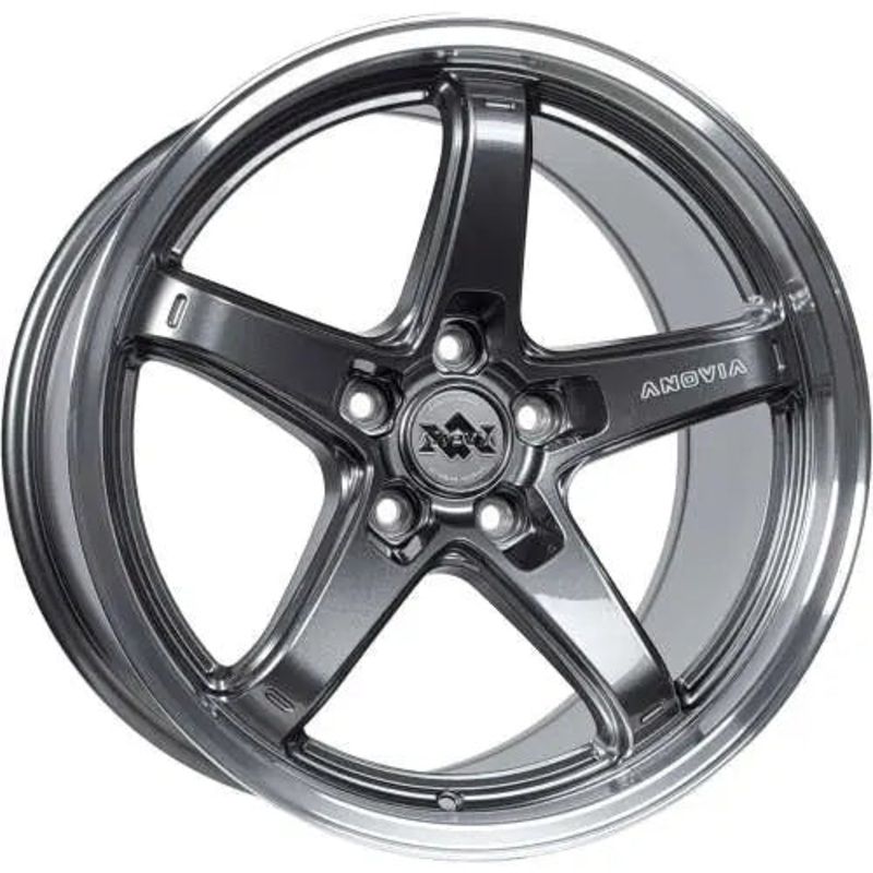 Anovia Wheels AN-5S Gloss Gunmetal Gray w/Machined Lip 18×9.5 | 5×120 (ANO0111895512045GY)