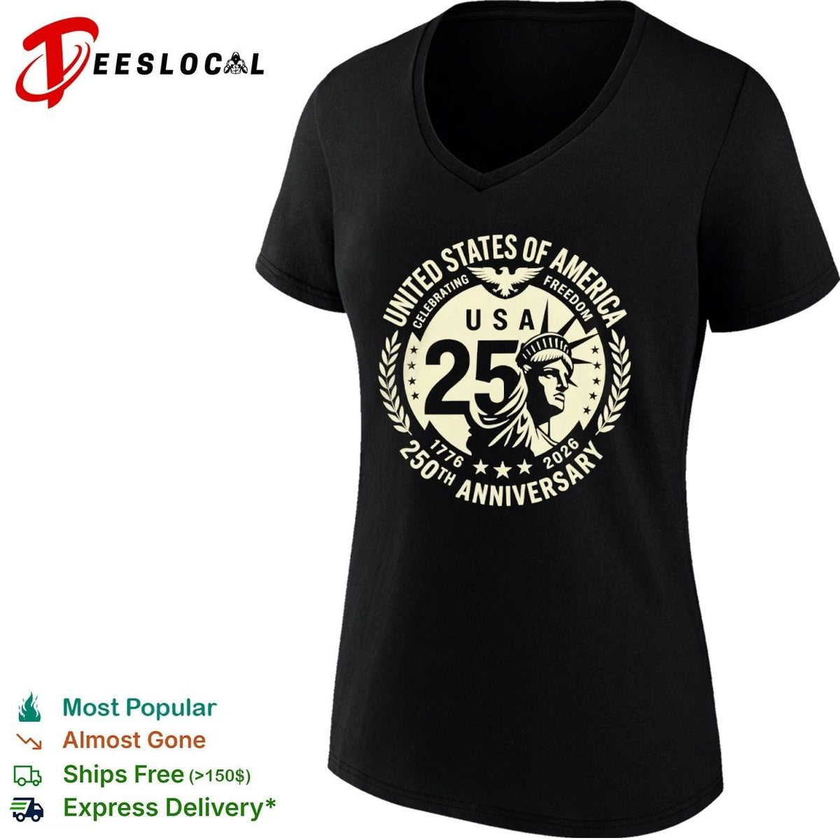 USA of America Celebrating Freedom 250th Anniversary 1776 2026 Unisex