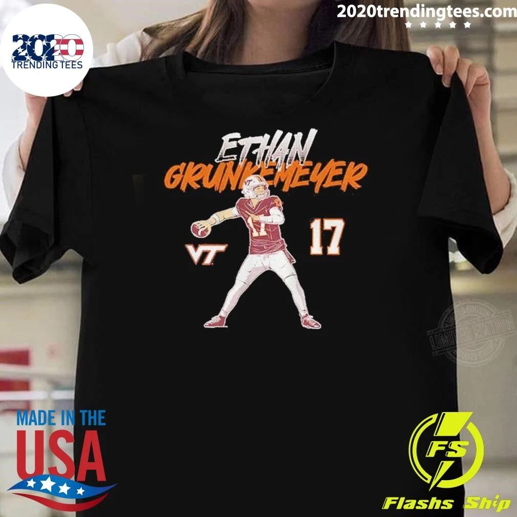 Tech Football Ethan Grunkemeyer Name Number Pose Shirt