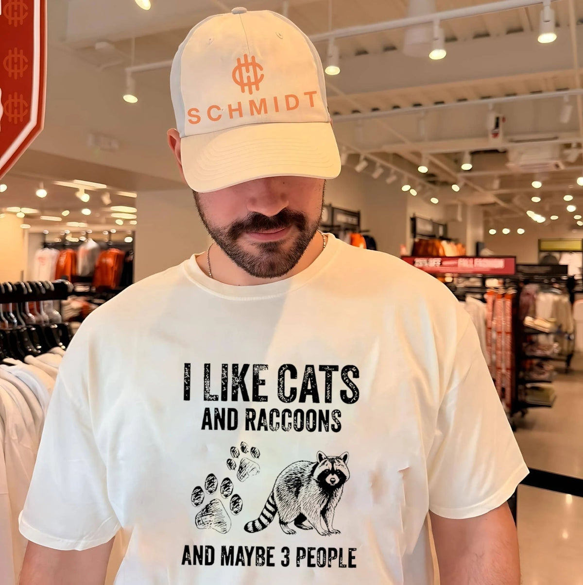 I like cats and raccoons and maybe 3 people vintage shirt Unisex