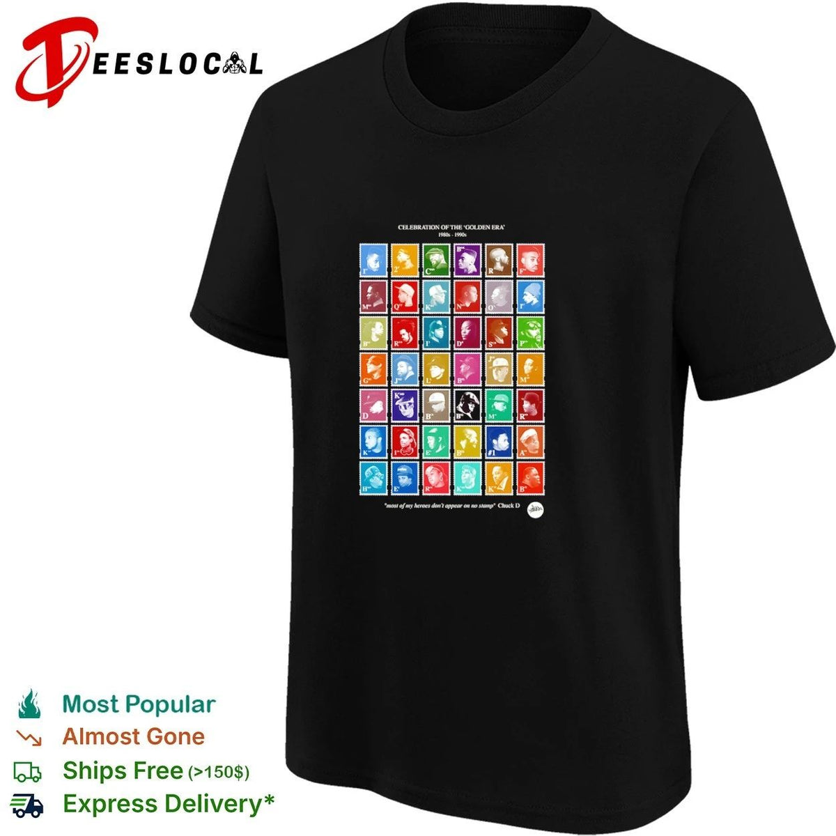 Celebration of the Golden Era 1980s 1990s Hip Hop Stamp Collection Unisex