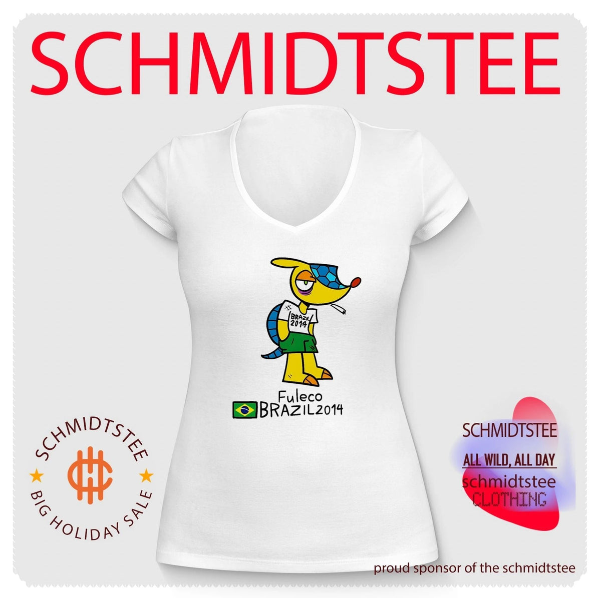 Fuleco Brazil 2014 World Cup Mascot shirt Unisex