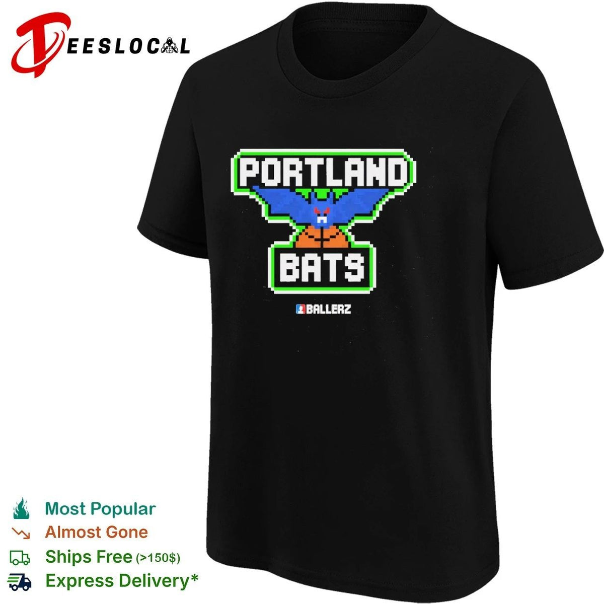 Portland Bats Ballerz Basketball Pixel Art Unisex