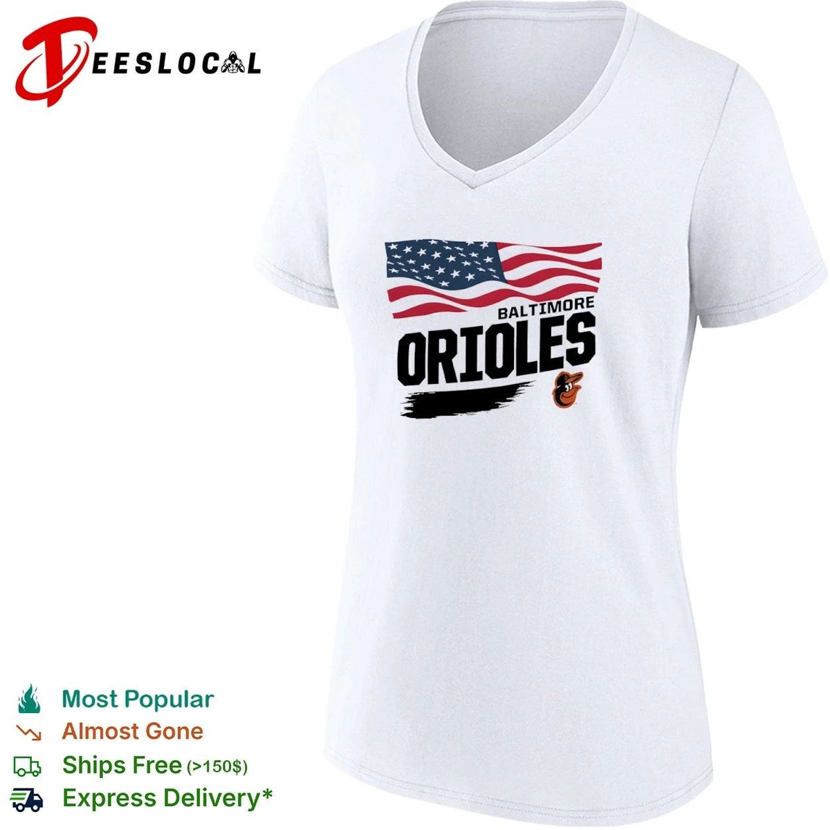 Baltimore Orioles Waving Flag Baltimore Orioles Unisex