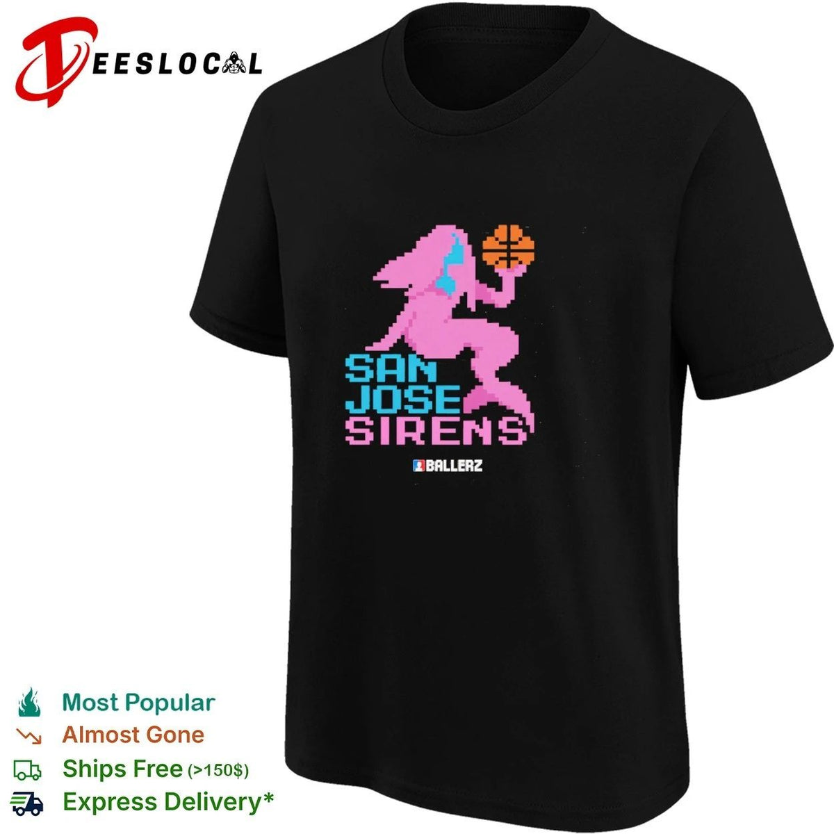 San Jose Sirens Ballerz basketball pixel art Unisex