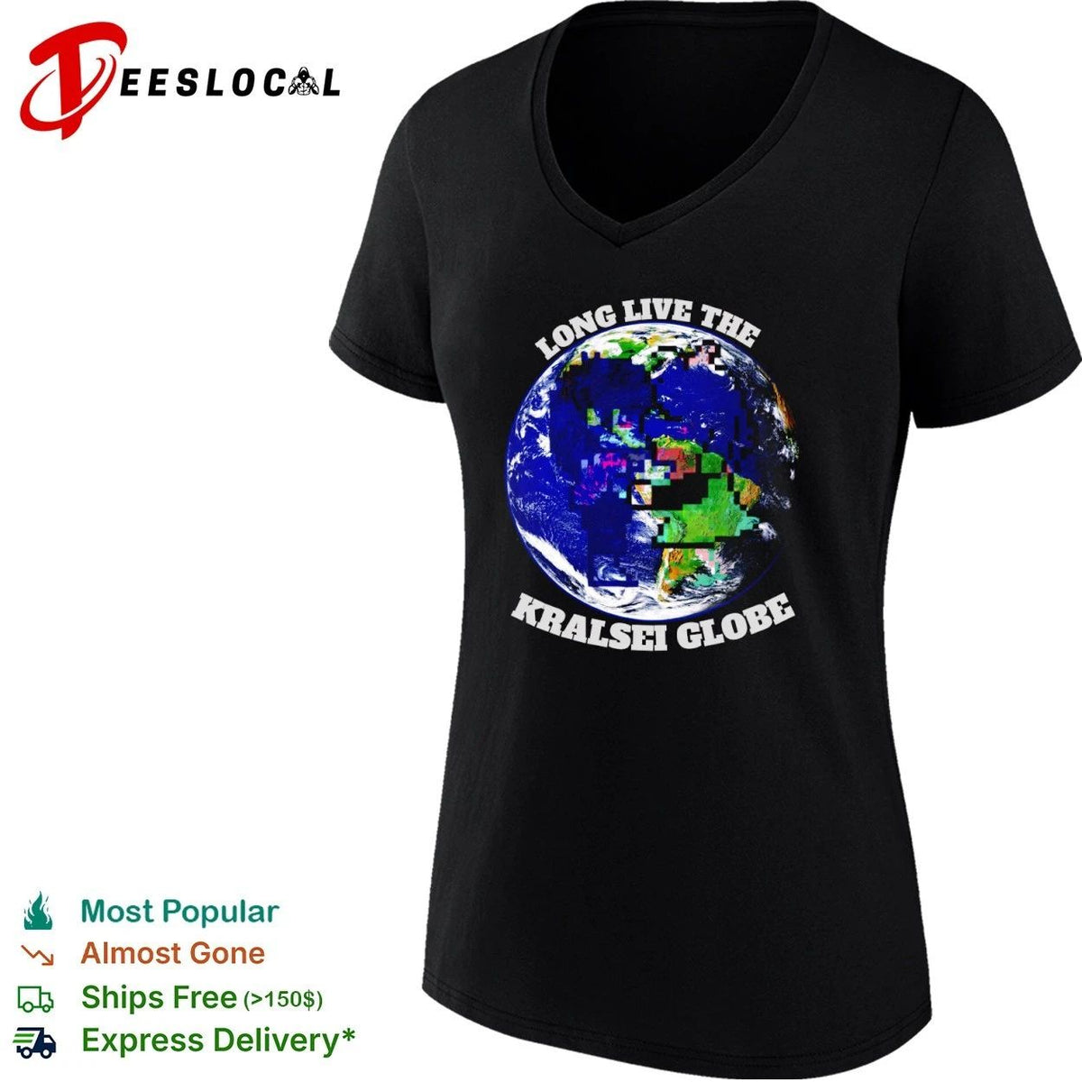 Long Live the Kralsei Globe Earth Pixel Art Unisex