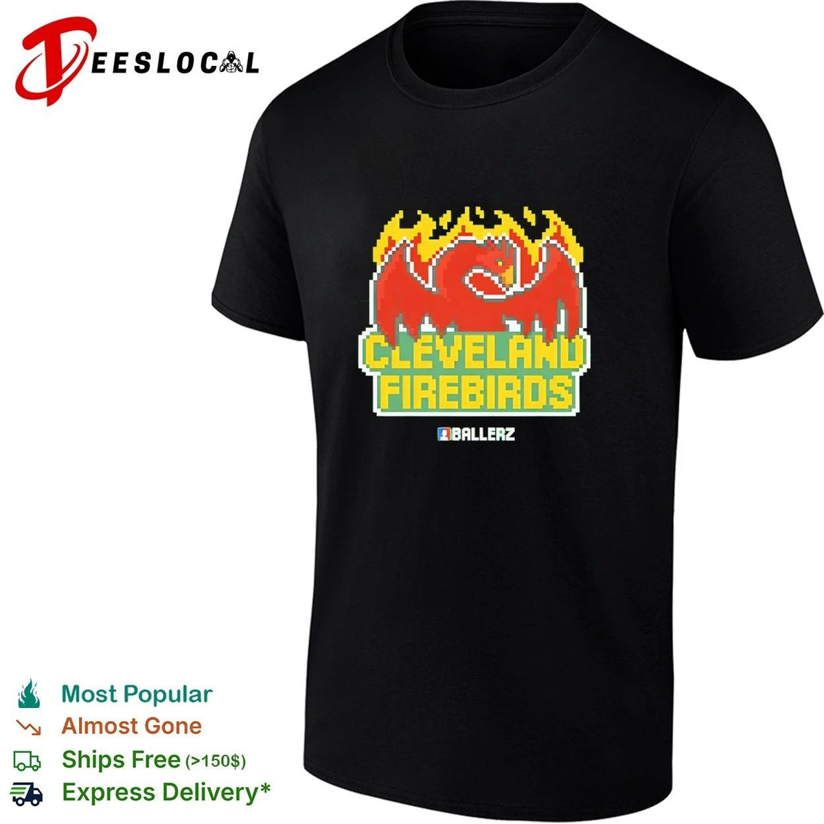 Cleveland Firebirds Ballerz pixel art Unisex