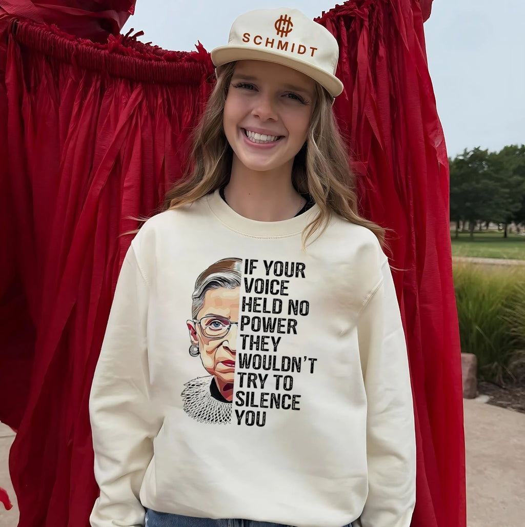 Ruth Bader Ginsburg if you voice helf no power they wouldn’t try to silence you shirt Unisex