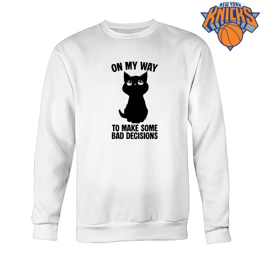 On My Way To Make Some Bad Decisions Cute Black Cat Eyes Funny Meme Shirt Unisex