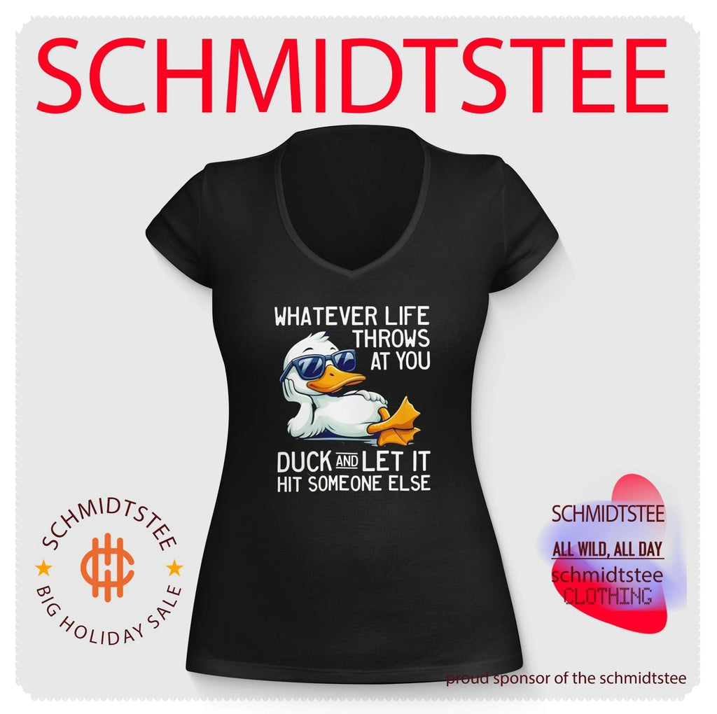 Whatever life throws at you duck and let it hit someone else cartoon duck shirt Unisex