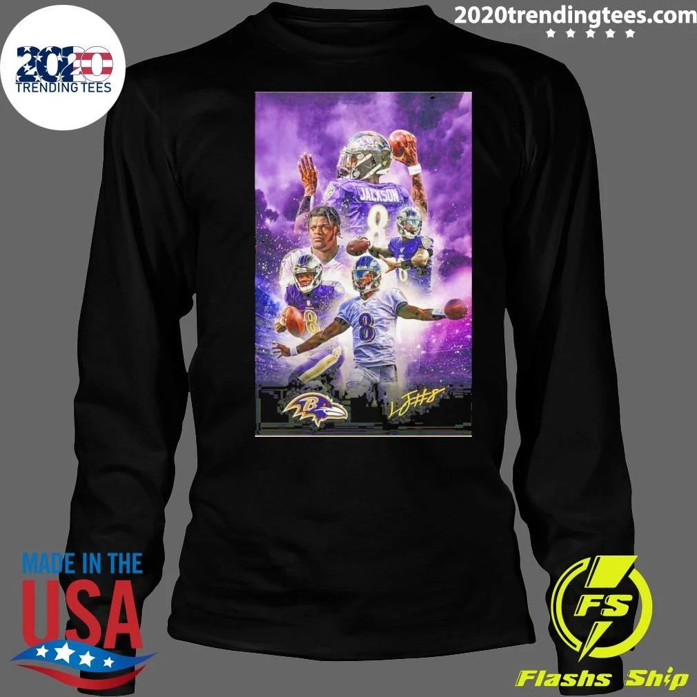 American Football Player Lamar Jackson Poster Wall Art Shirt