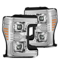AlphaRex 17-19 Ford F-250/350/450/550 Super Duty LUXX-Series LED Proj Headlights Chrome w/SS & SBDRL