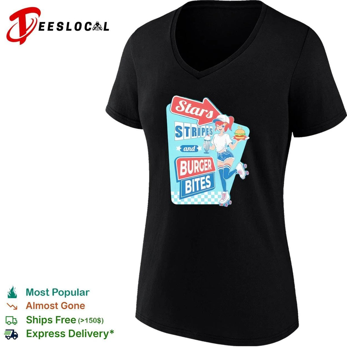 Stars Stripes and Burger Bites retro diner Unisex