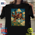 Musicians Of Threads Comic Superhero Falling Through the Sky Vintage Adventure Poster Shirt