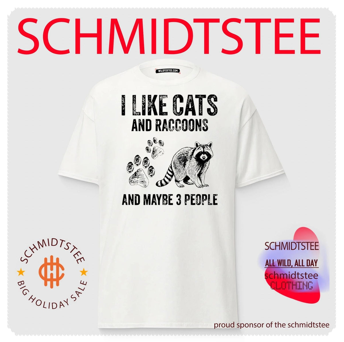 I like cats and raccoons and maybe 3 people vintage shirt Unisex