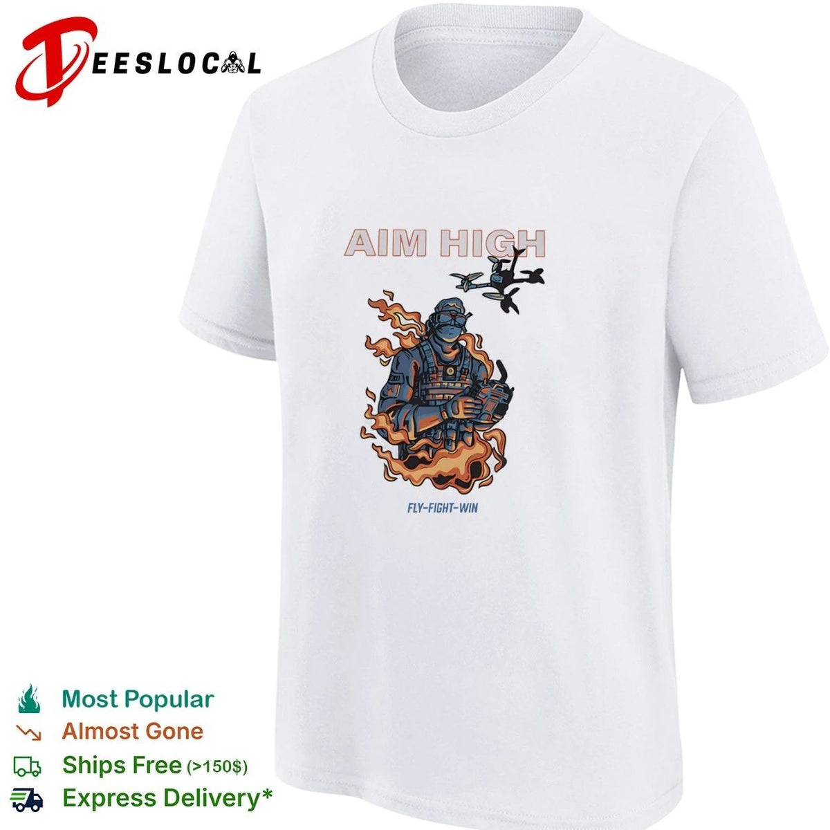 Aim High Fly-Fight-Win Drone Pilot fpv Unisex