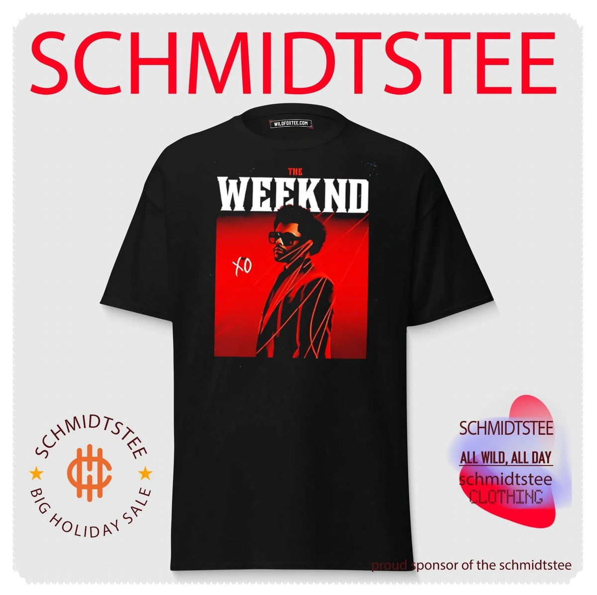 The Weeknd XO red lighting portrait shirt Unisex