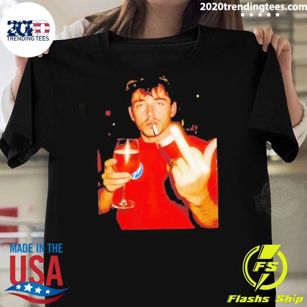 Charles Leclerc Racing Middle Finger Smoking And Beer Shirt
