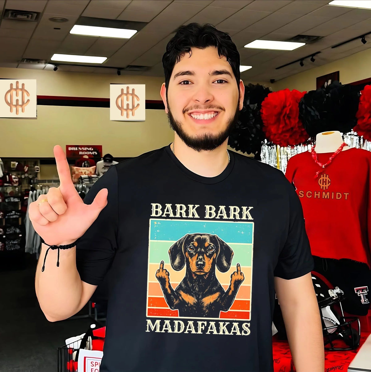 Bark Bark Madafakas middle finger dog funny shirt Unisex