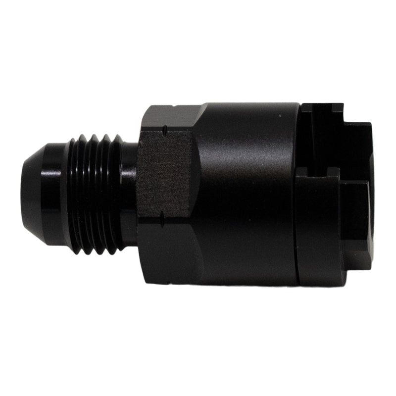 DeatschWerks 6AN Male Flare to 3/8in Female EFI Quick Connect Adapter – Anodized Matte Black