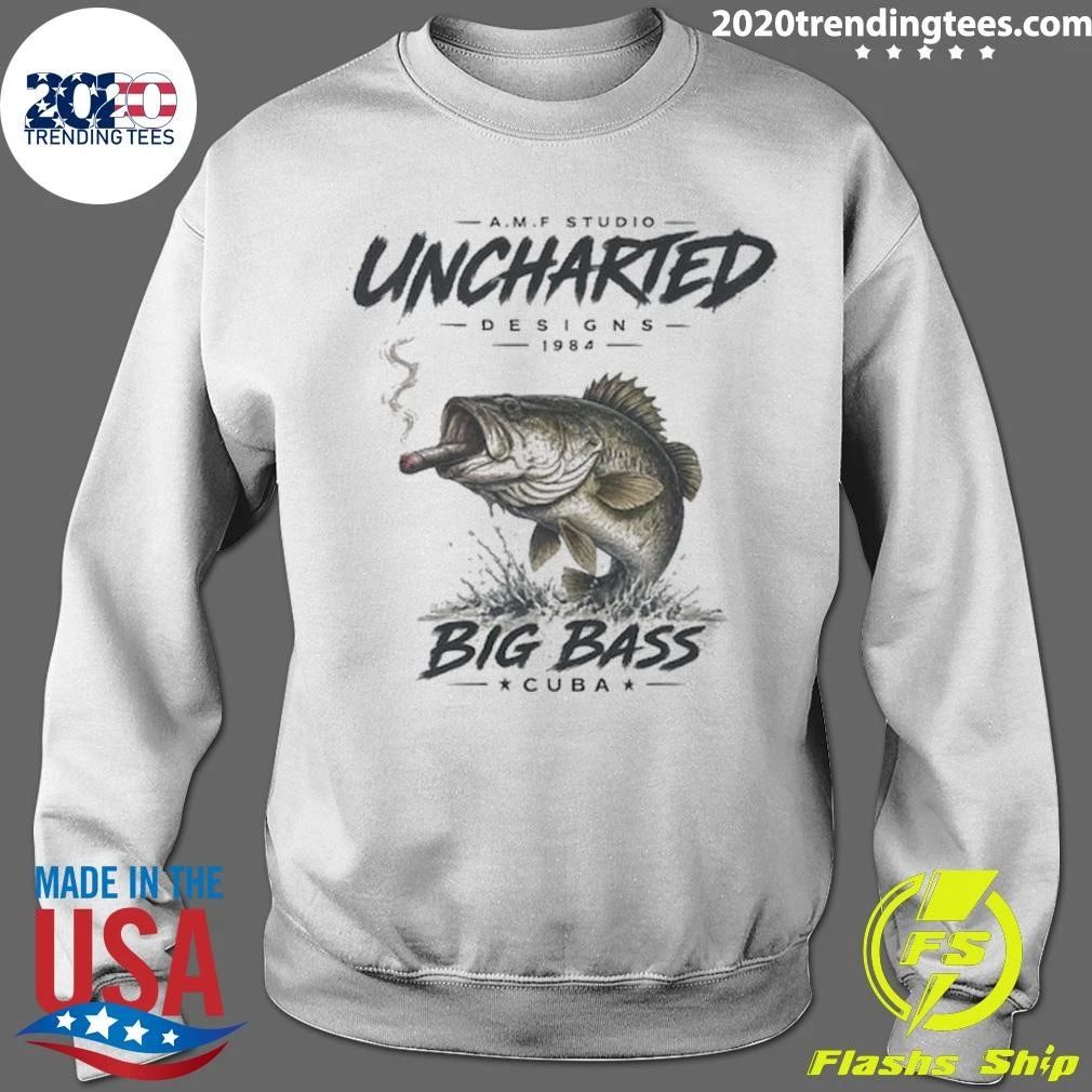 A.M.P Studio Uncharted Designs 1994 Big Bass Cuba Smoking Bass Fishing Shirt