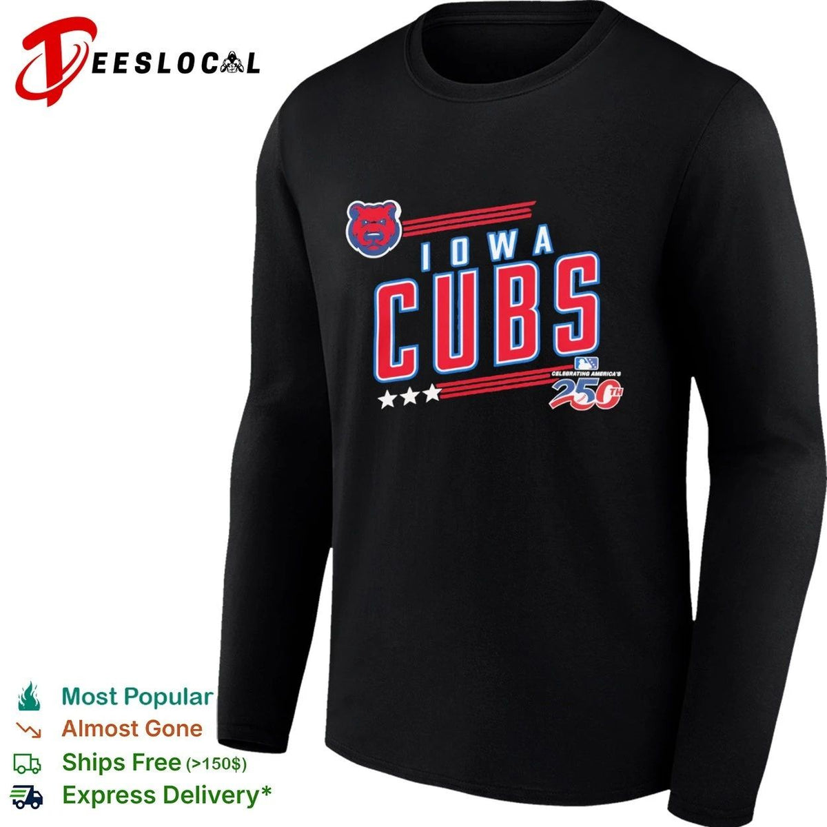 Iowa Cubs Celebrating America 250th Anniversary Unisex