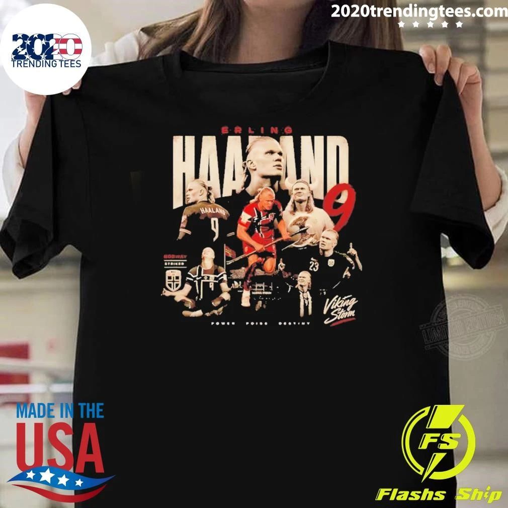 Erling Haaland Viking Storm Norway Soccer Striker Power Poise Destiny 2026 Vintage Shirt