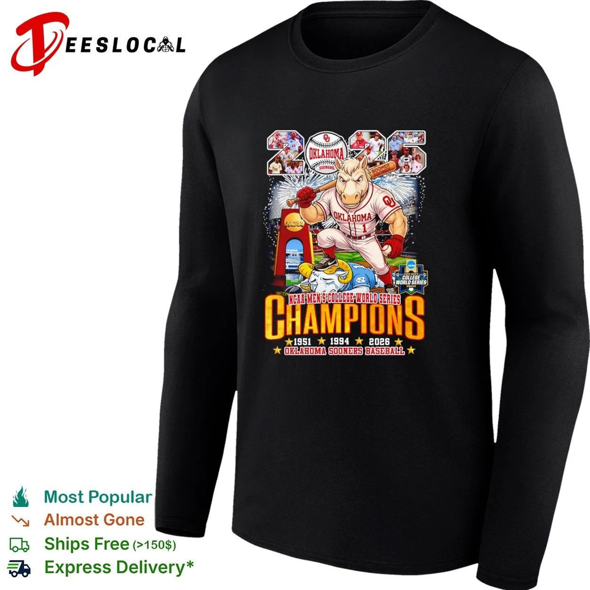 Oklahoma Sooners 2026 NCAA Men’s College World Series Champions Unisex