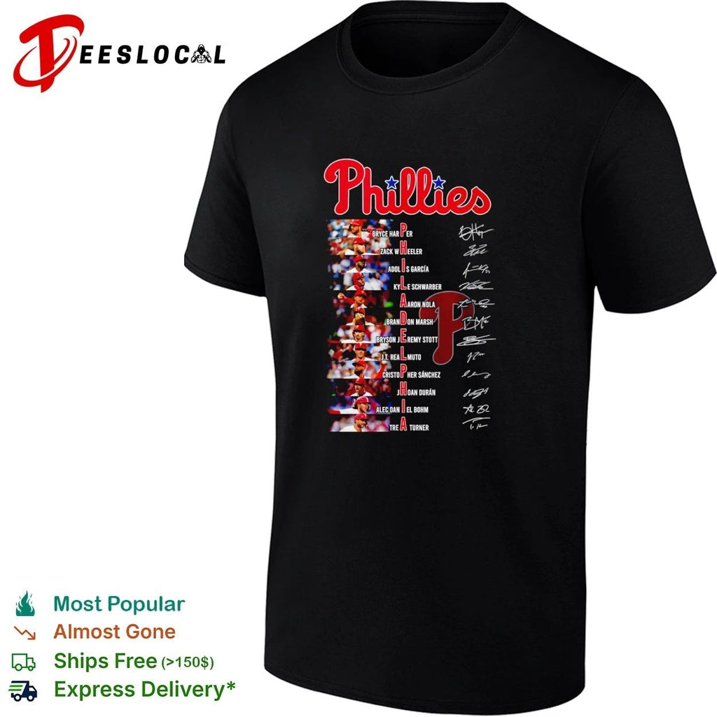 Philadelphia Phillies Roster Players Names and Signatures Unisex