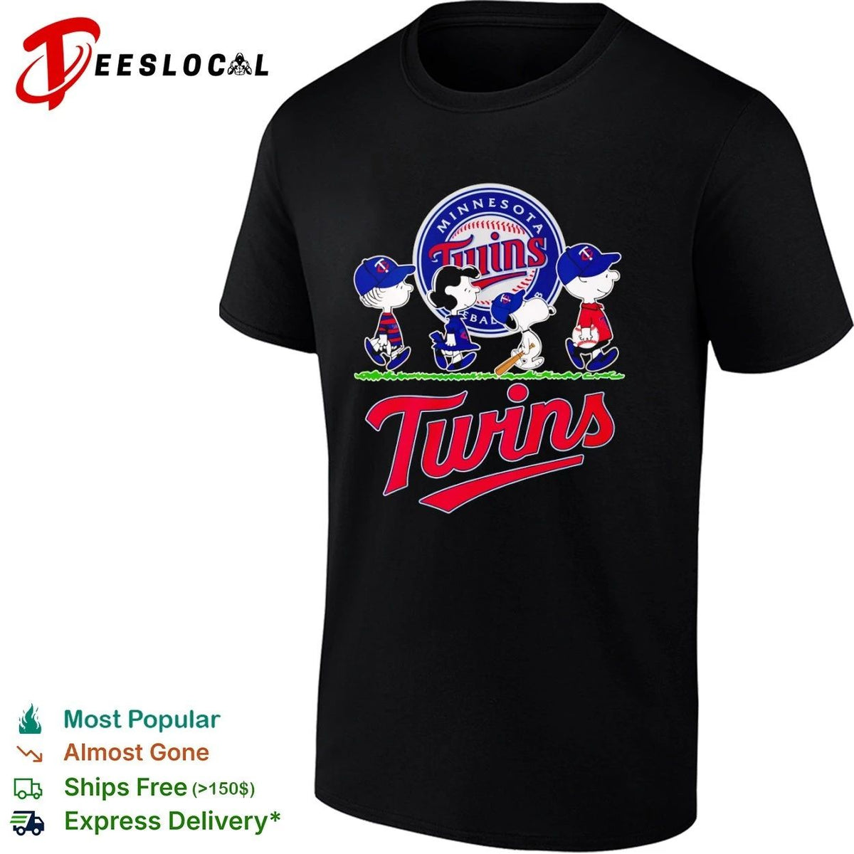 Peanuts Characters Minnesota Twins Baseball Unisex
