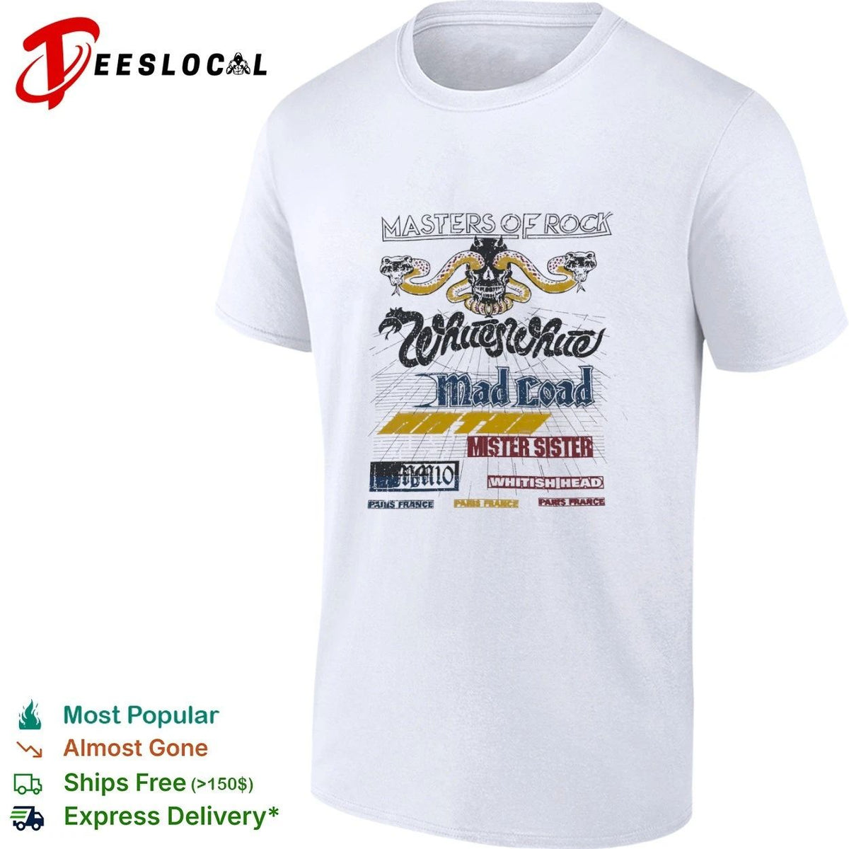Masters of Rock Whitesnake Mad Load Mister Sister Whitish Head Paris France Unisex