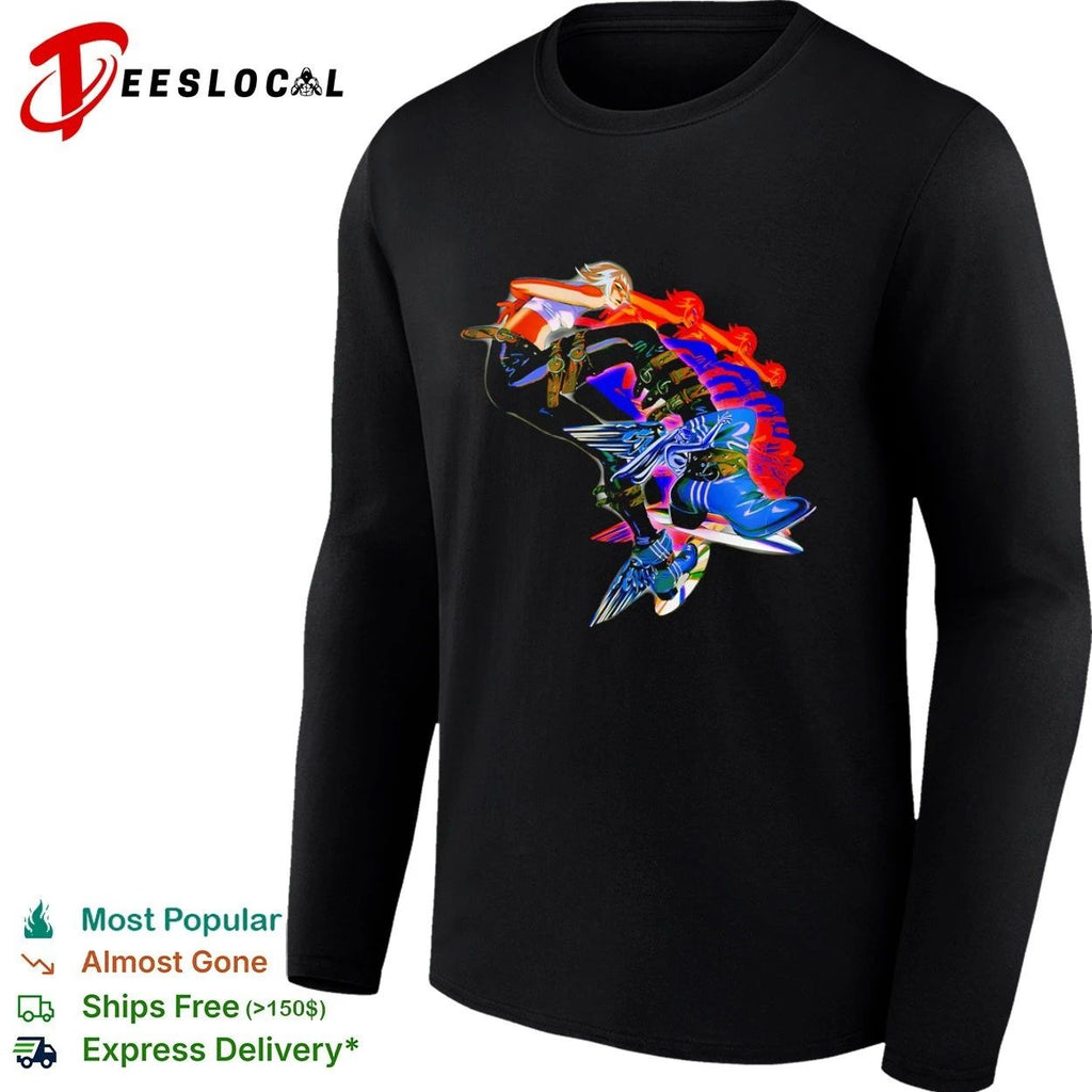 Anime Girl with Winged Boots and Belted Pants Unisex