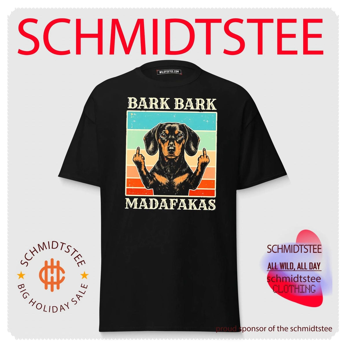 Bark Bark Madafakas middle finger dog funny shirt Unisex