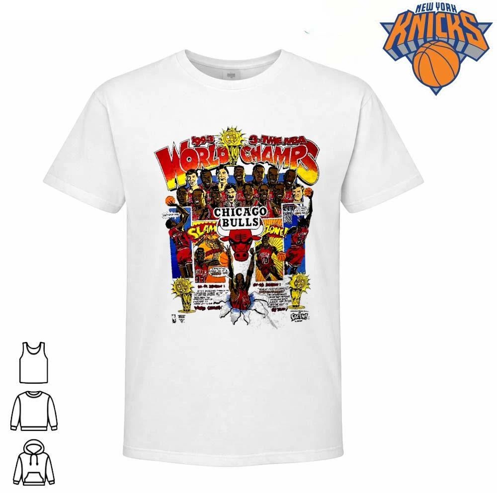 Chicago Bulls 1993 World Champs 3-Time NBA Champions Vintage Comic Bootleg shirt Unisex
