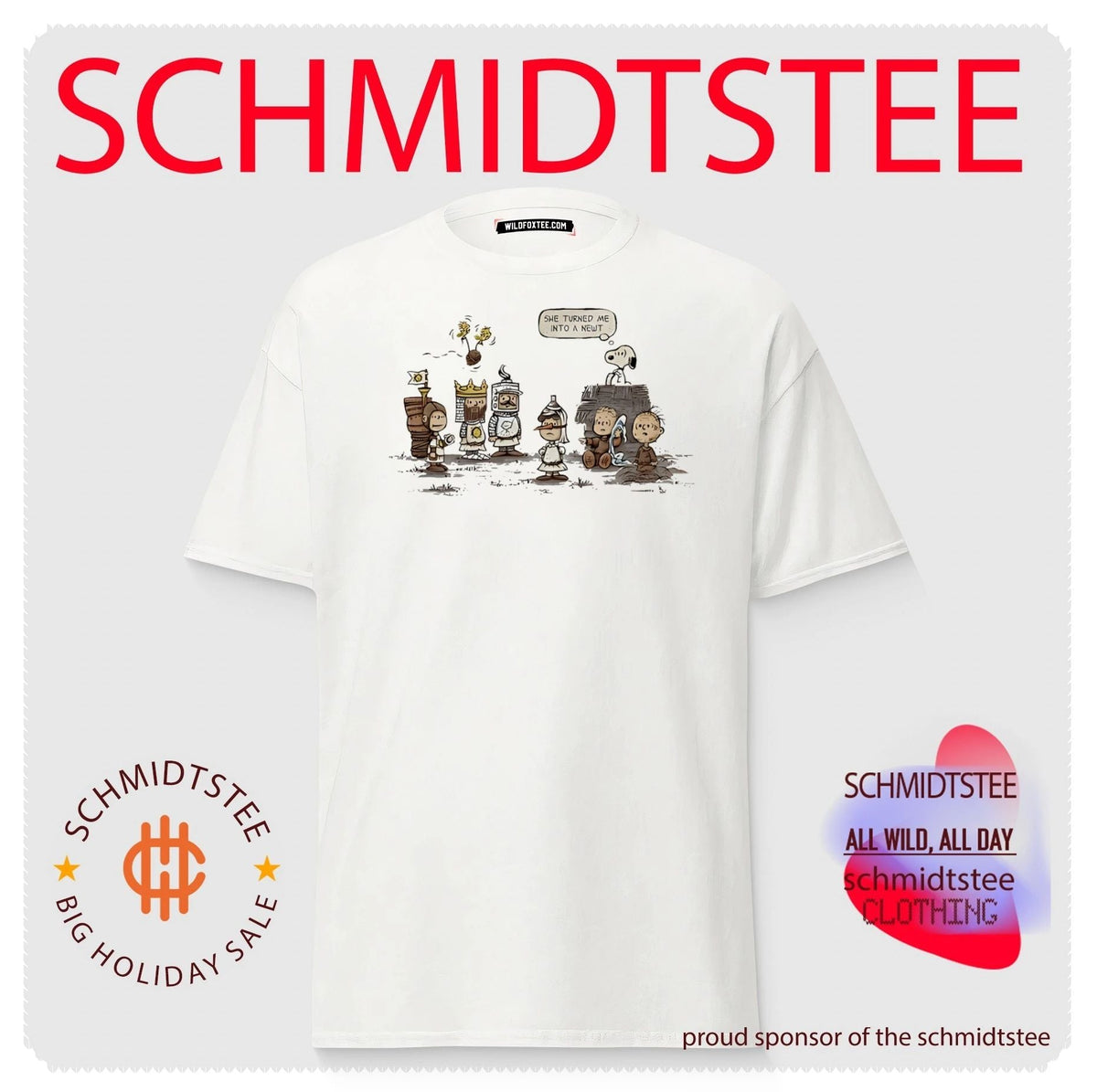 Peanuts x Monty Python x the Holy Grail she turned me into a newt shirt Unisex