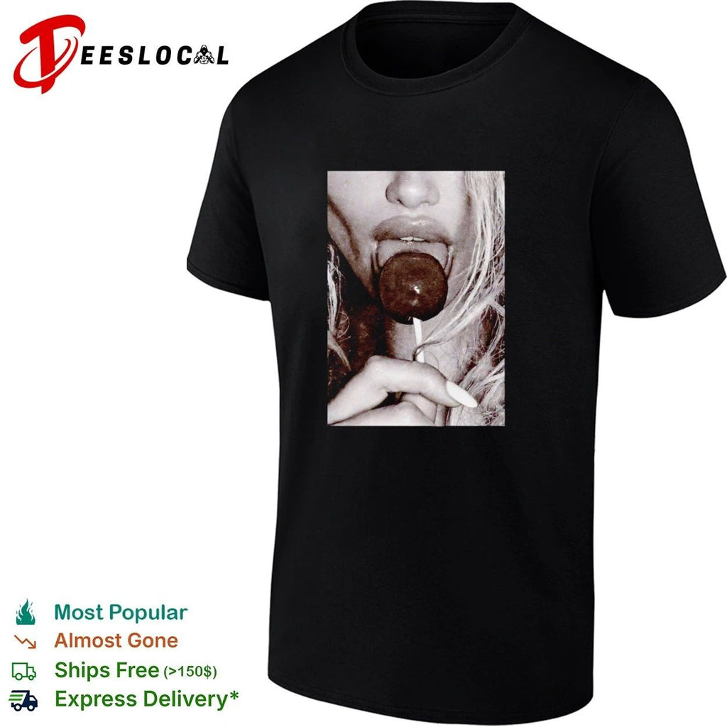Woman Licking Lollipop black and white Unisex