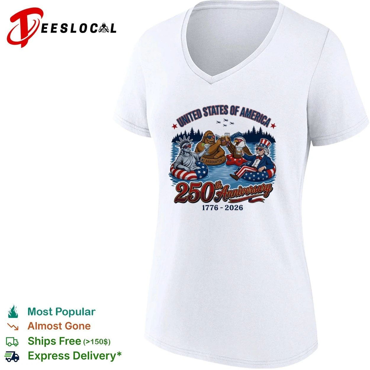 United States of America Fun 250th Anniversary 1776-2026 Unisex