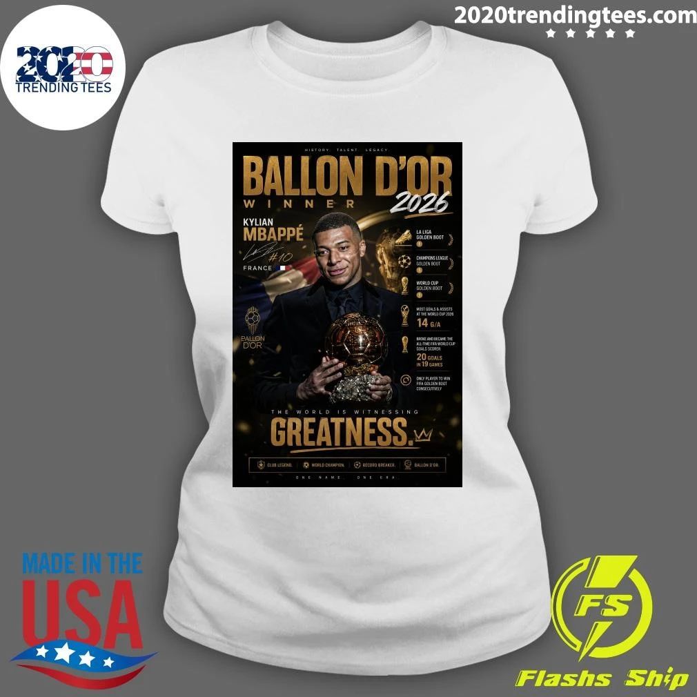 Kylian Mbappe Ballon d’Or 2026 Winner Golden Boot World Cup Champion Signature Shirt
