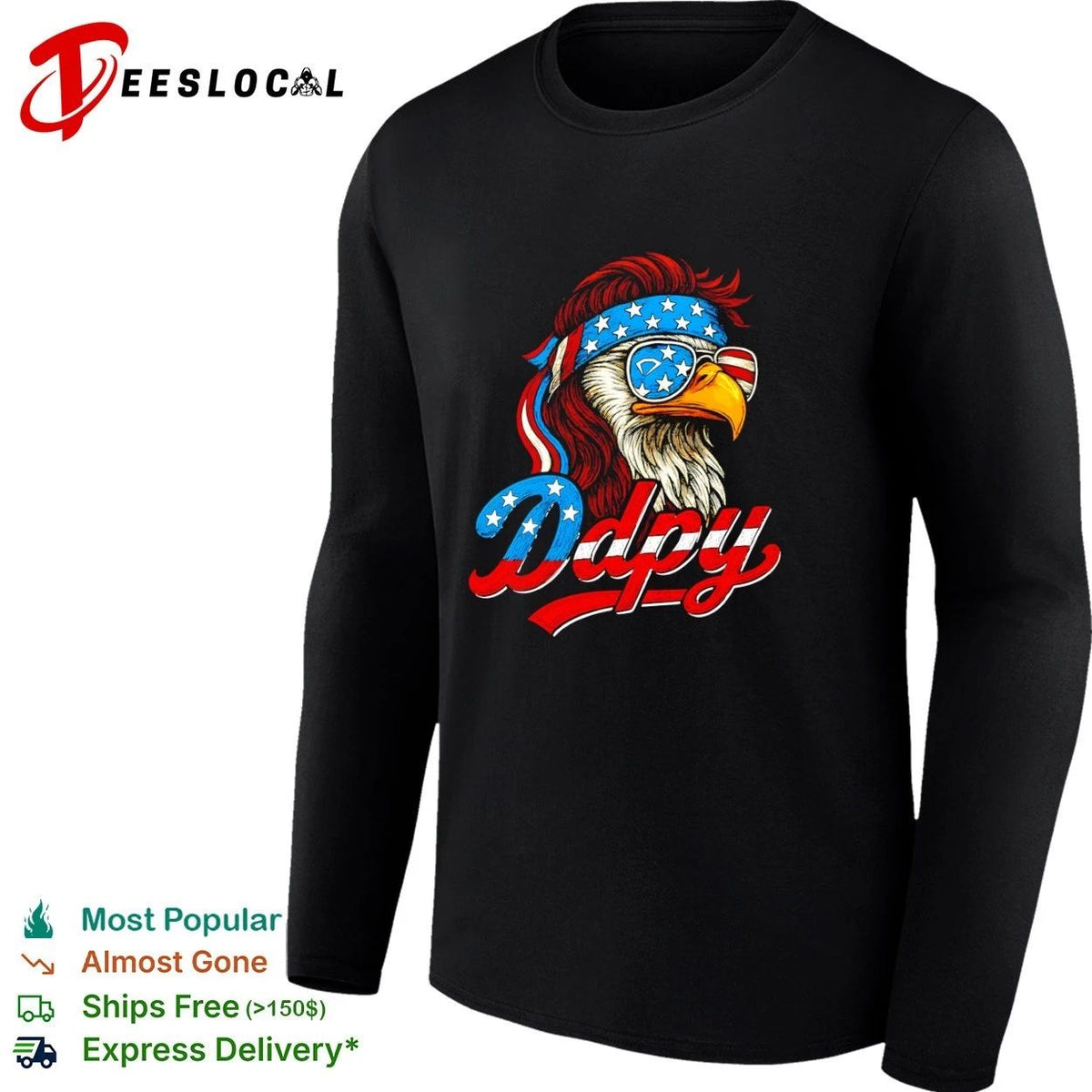 America Ddpy Eagle Mullet Sunglasses patriotic Unisex