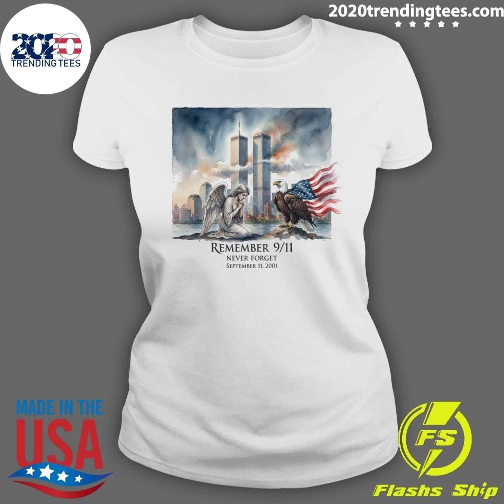 Remember 9-11 Never Forget September 11, 2001 American Eagle Memorial Shirt
