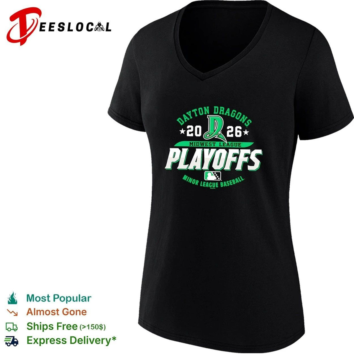 Dayton Dragons 2026 Midwest League Playoffs Minor League Baseball Unisex