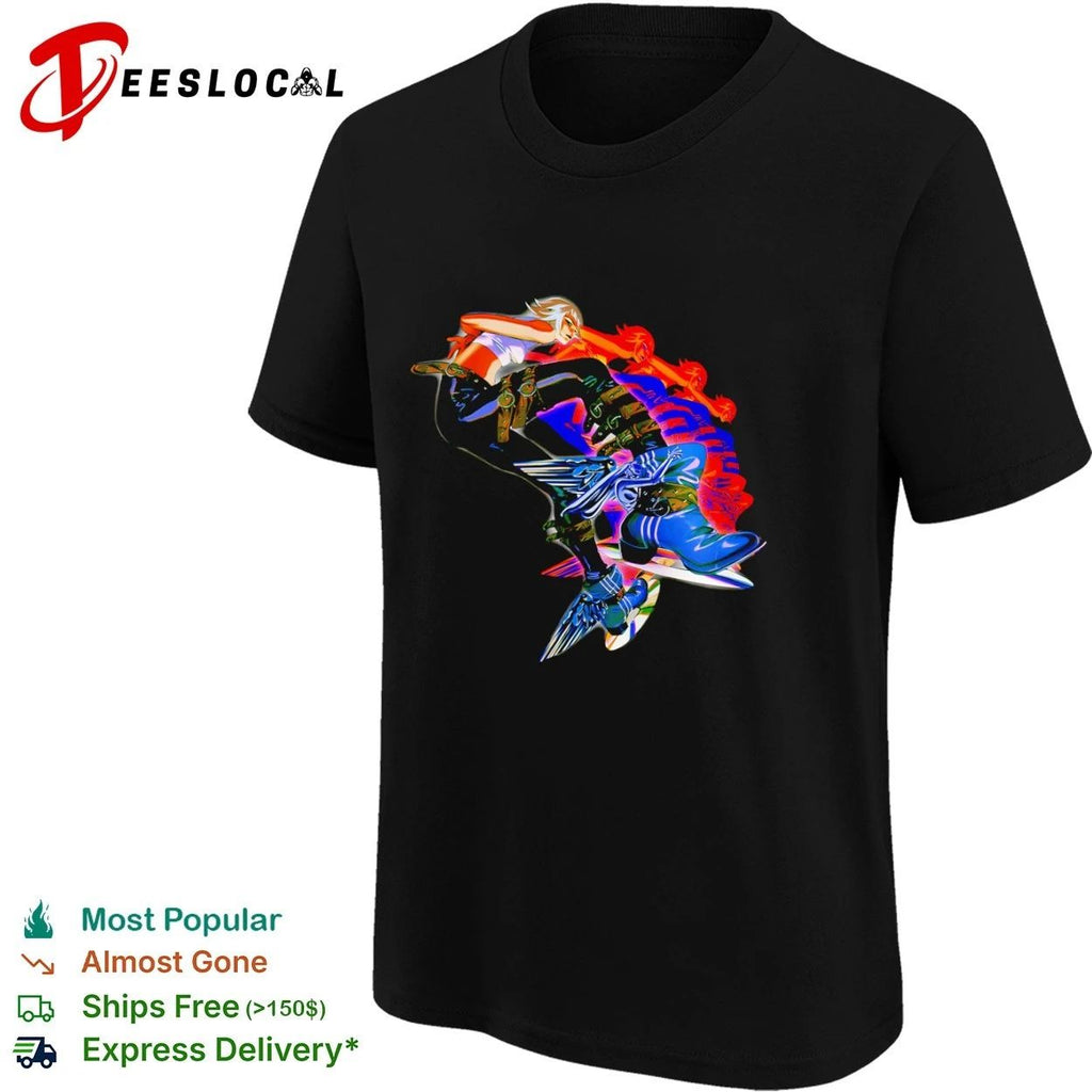 Anime Girl with Winged Boots and Belted Pants Unisex