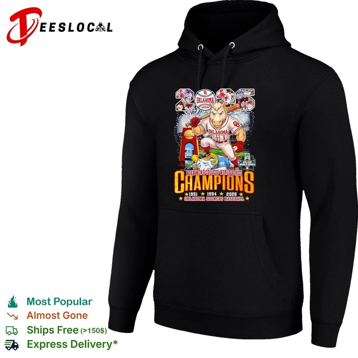 Oklahoma Sooners 2026 NCAA Men’s College World Series Champions Unisex