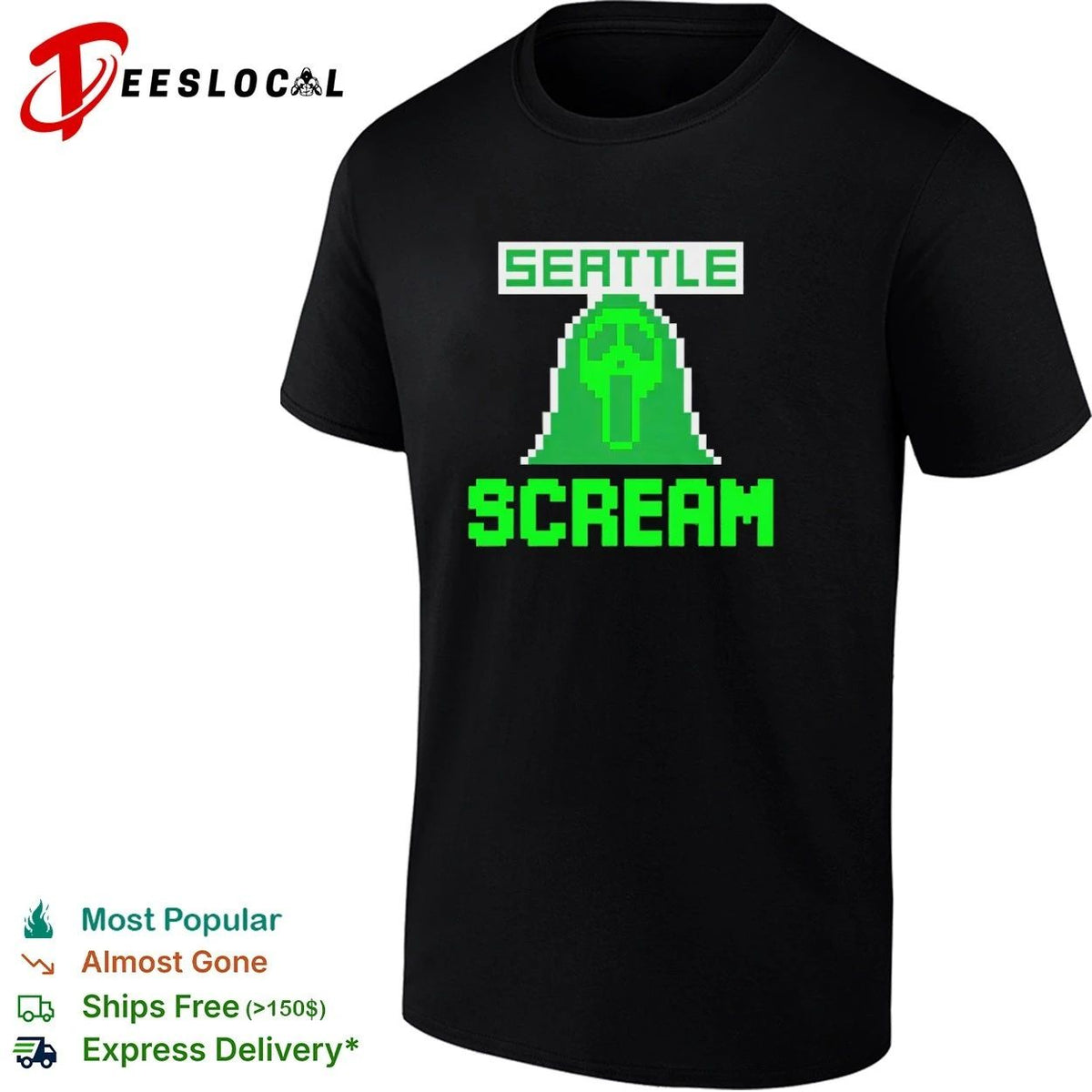 Seattle Scream Retro Gaming Style horror movie Unisex