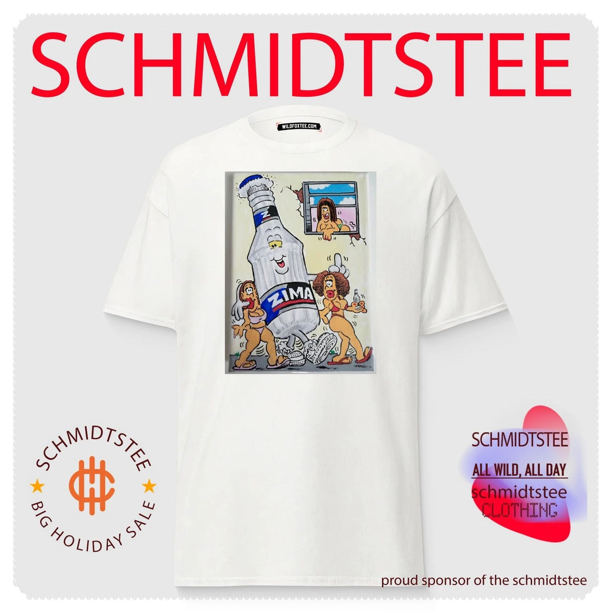 Zima Bottle Cartoon with Women 90s alcohol shirt Unisex